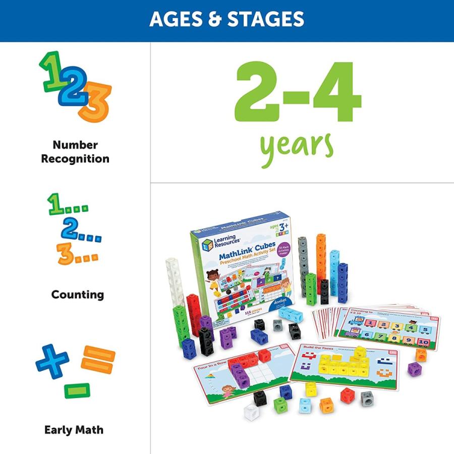 知育玩具 パズル ブロック LER9335 Learning Resources MathLink Cubes Preschool Math Activity Set - Cl_5