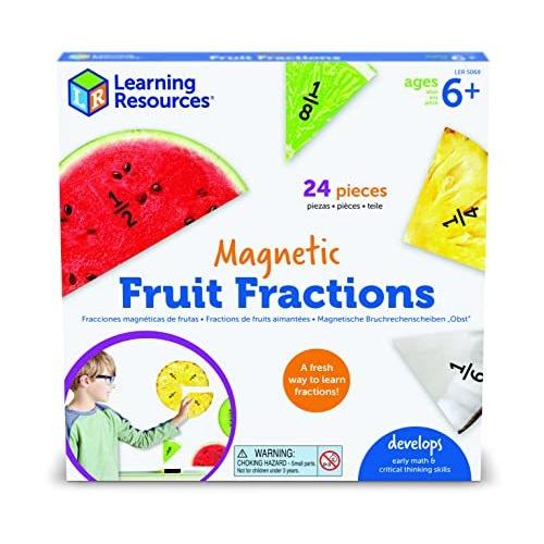 知育玩具 パズル ブロック LER5068 Learning Resources Magnetic Fruit Fractions - Math Manipulatives，