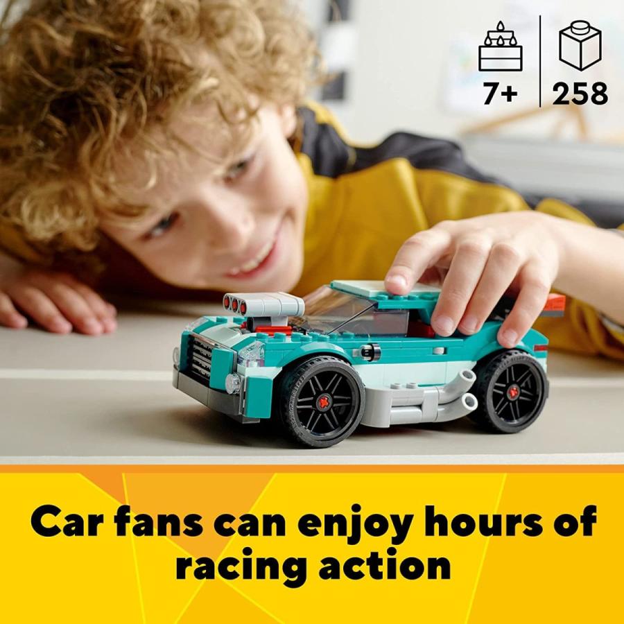 レゴ クリエイター 31127 LEGO Creator 3 in 1 Street Racer Car， Rebuildable Kit Transforms to a Muscle C