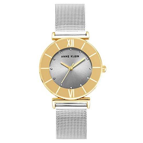 腕時計 アンクライン レディース AK/3781SVTT Anne Klein Women's Glitter Accented Mesh Bracelet Wat
