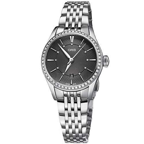 腕時計 オリス レディース 01 561 7722 4953MB Oris Automatic Diamond Grey Dial Ladies Watch 01 561 77