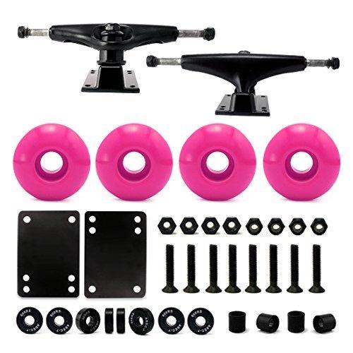 ウィール タイヤ スケボー VJ 5.0 Skateboard Trucks (Black), Skateboard Wheels 52mm, Skateboard Beari