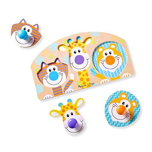 メリッサ&ダグ おもちゃ 知育玩具 3439 Melissa & Doug First Play Wooden Jumbo Knob Safari Animal P