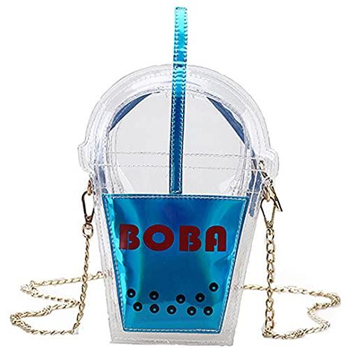 QZUnique ハンドバッグ カバン QZUnique Drink Handbag Purse Cute Milk Box Cross Body Bag Women's PU Lea