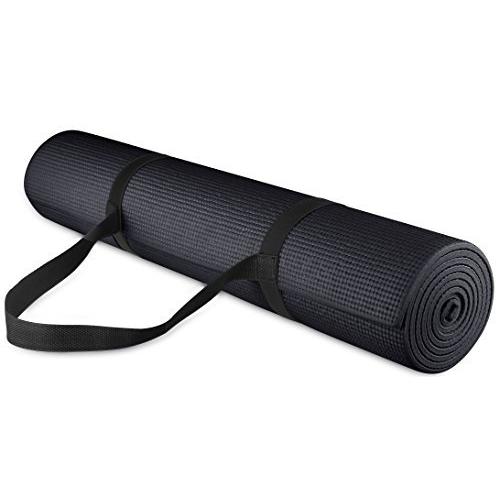 ヨガマット フィットネス BFGY-P1BLK Fitvids 1/4-Inch High Density Thick Non Slip Yoga Mat with Knee