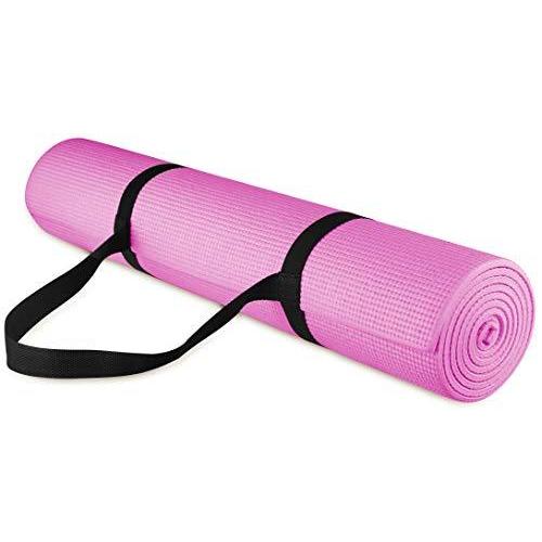 ヨガマット フィットネス BFGY-P1PK Fitvids 1/4-Inch High Density Thick Non Slip Yoga Mat with Knee P