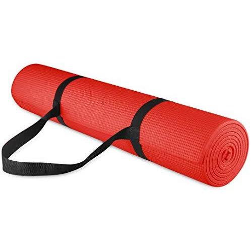 ヨガマット フィットネス BFGY-P1RD Fitvids 1/4-Inch High Density Thick Non Slip Yoga Mat with Knee P