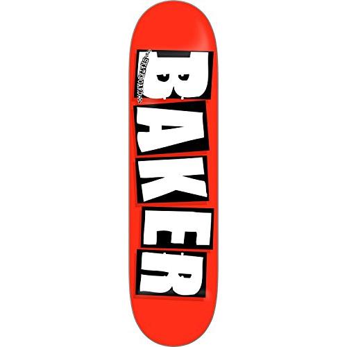 デッキ スケボー スケートボード 080112191773 Baker Brand Logo Skateboard Deck (White/Red) 8.5"｜maniacs-shop