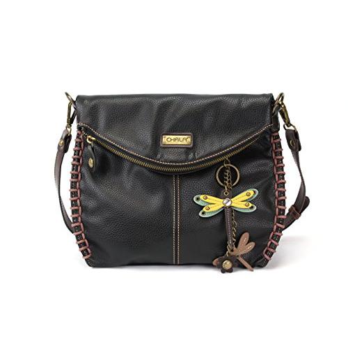 chala バッグ パッチ CHALA Charming Crossbody Bag Shoulder Handbag With Flap Top and Zipper Black (Yellow