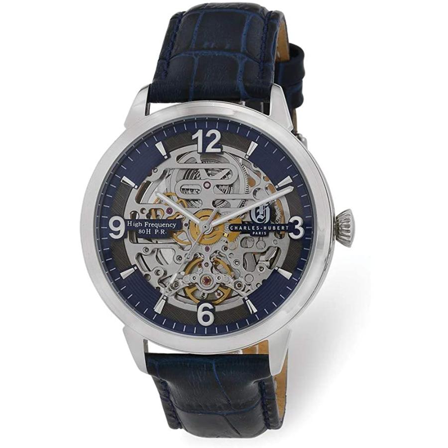腕時計 チャールズヒューバート メンズ Charles Hubert Stainless Steel Men's Blue Skeleton Dial