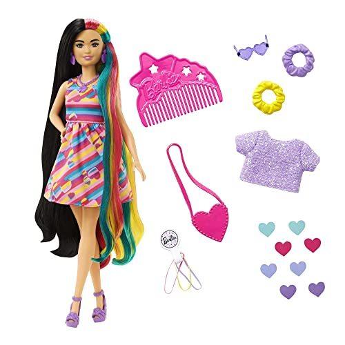 バービー バービー人形 HCM90 Barbie Totally Hair Heart-Themed Doll, Petite, 8.5 inch Fantasy Hair, Dr