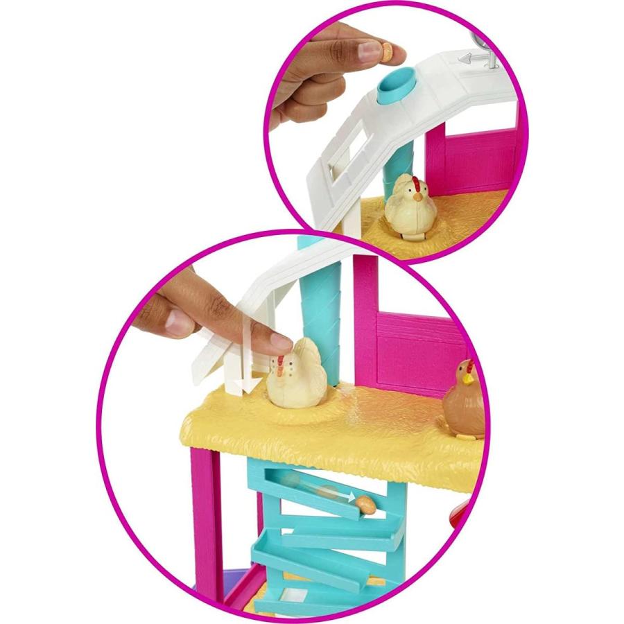 バービー バービー人形 HGY88 Barbie Doll and Playset with Coop, Animals, Dough, Molds and More, Hatchの画像