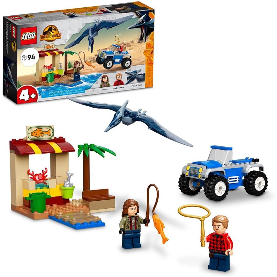 レゴ 6332791 LEGO Jurassic World Pteranodon Chase 76943 Dinosaur Toy Set with 2 Minifigures and Buggy Car， G