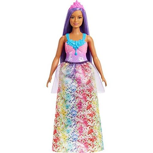 バービー バービー人形 HGR17 Barbie Dreamtopia Royal Fashion Doll with Curvy Body， Purple Hair & Spar