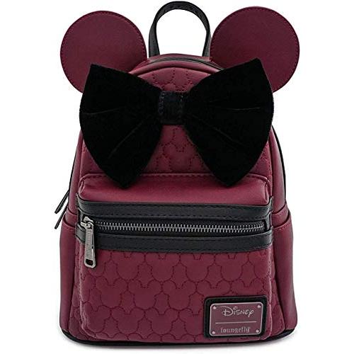 ラウンジフライ アメリカ 日本未発売 WDBK0846 Loungefly Minnie Mouse Maroon Quilted Womens Doubl