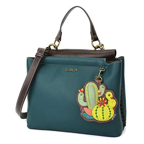 chala バッグ パッチ 848CU7 CHALA Charming Satchel with Adjustable Strap - Cactus - Turquoise