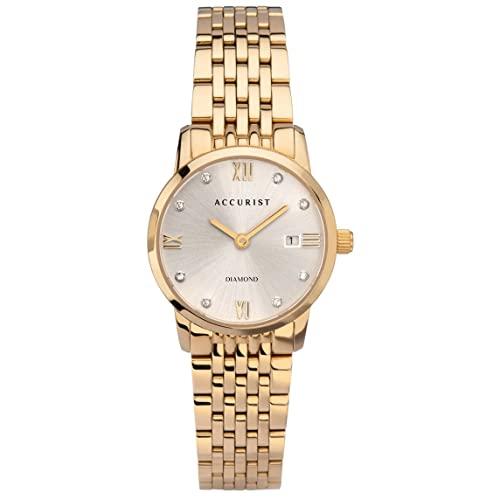 腕時計 アキュリスト レディース 8353 Accurist Womens Stainless Steel Genuine Diamond Set Dial Wat