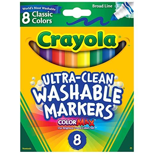 クレヨラ 亜米利加 外国でインポート 58-7808 Crayola Washable Markers, Broad Point, Classic Colors, 8/Pack ( ゲーム、おもちゃ-おもちゃ-知育玩具