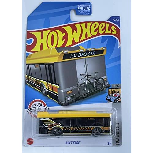 ホットウィール マテル ミニカー HCT89 Hot Wheels 2022 - Ain't Fare - Bus - Yellow - HW Metro 9/10