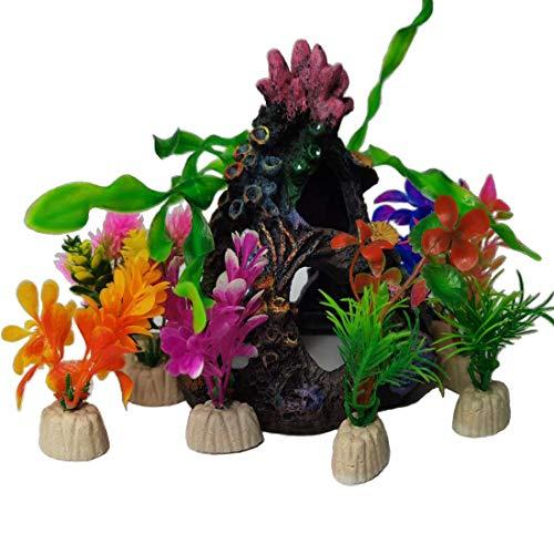 アクアリウム 水槽 置物 PINVNBY Coral Aquarium Decoration Small Artificial Aquatic Plants Betta Fish