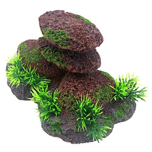 アクアリウム 水槽 置物 HRRIVE Aquarium Coral Decor, Aquarium Landscape Rocks Slate Stone, Jelly Bett