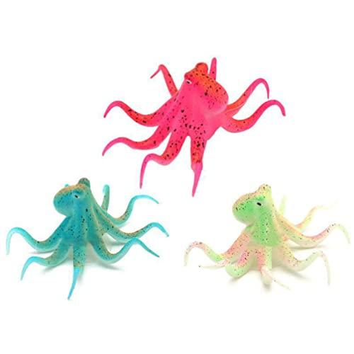 アクアリウム 水槽 置物 W59121407S3I POPETPOP Aquarium Octopus Decoration, Simulation Octopus Fish Ta