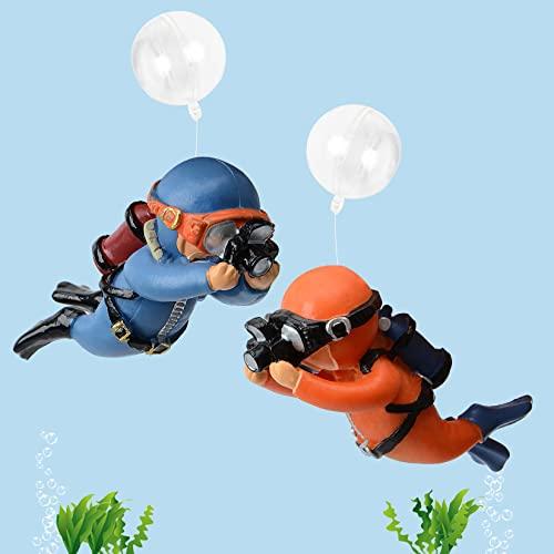 アクアリウム 水槽 置物 G1YGSZ015 Saim Floating Fish Tank Decorations, 2PCS Cute Diver,Lovely Diver F