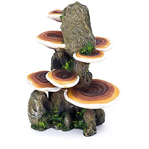 アクアリウム 水槽 置物 RR1007 Penn-Plax Deco-Replicas Tree Trunk with Shelf Mushrooms Aquarium Decor