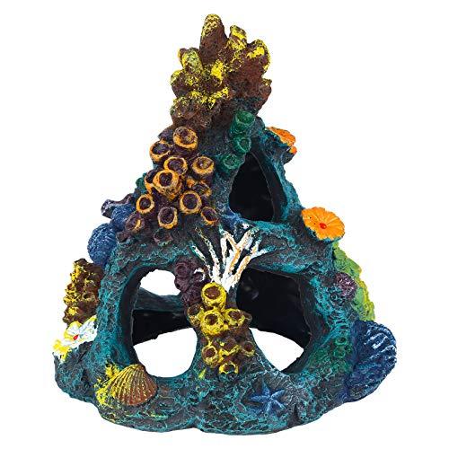 アクアリウム 水槽 置物 Uniclife Aquarium Decorations Resin Coral Rock Mountain Cave Fish Tank Decor