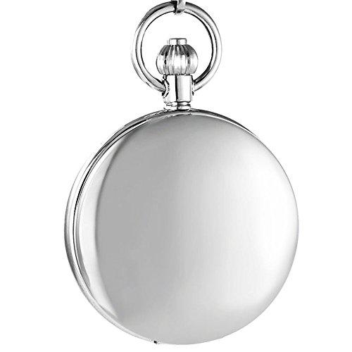 8541773037 OGLE Vintage Waterproof Mirror Chain Black Fob Self Winding Automatic Skeleton Mechanical Waterpro