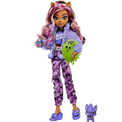 モンスターハイ 人形 ドール HKY67 Monster High Doll, Clawdeen Wolf Creepover Party Set with Pet Dog｜maniacs-shop