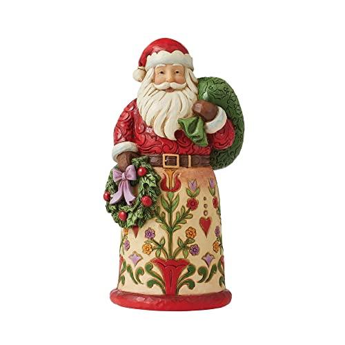 エネスコ Enesco 置物 インテリア 6010823 Enesco Jim Shore Heartwood Creek Santa Holding Wreath and B