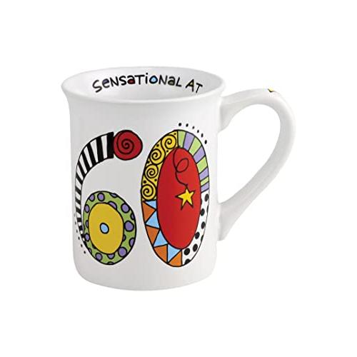 Enesco Our Name Is Mud - Tazza The Big 40 Cuppa Doodle In Gres Viola, 453g, Per 40° Compleanno, Regalo Divertente