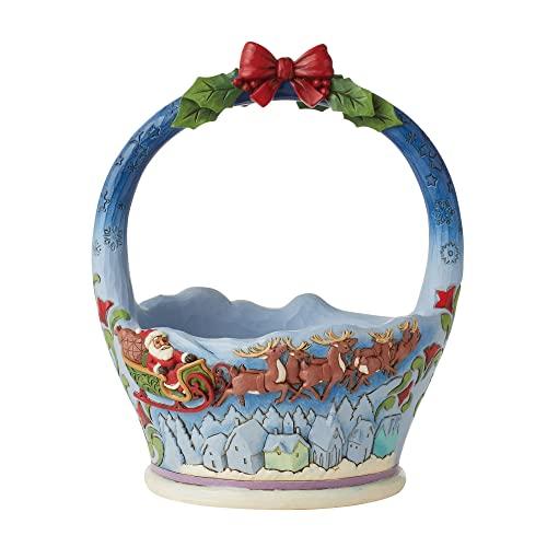 エネスコ Enesco 置物 インテリア 6011886 Enesco Jim Shore Heartwood Creek Christmas Basket with Scen