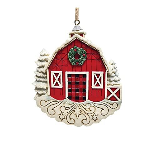 エネスコ Enesco 置物 インテリア 6011745 Enesco Jim Shore Country Living Red Barn Christmas Ornament