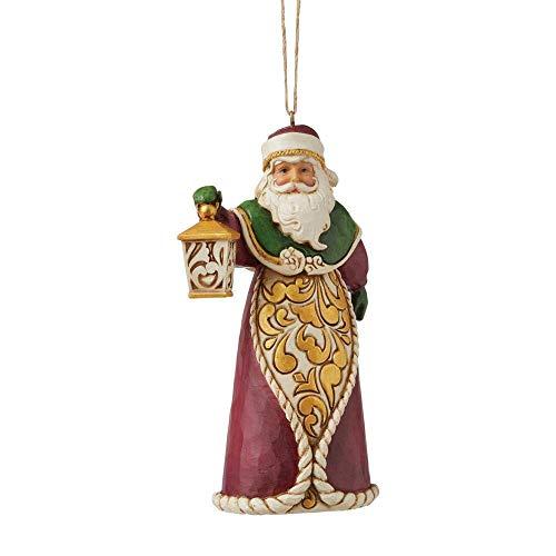エネスコ Enesco 置物 インテリア 6008128 Jim Shore Heartwood Creek Santa with Lantern Christmas Orna