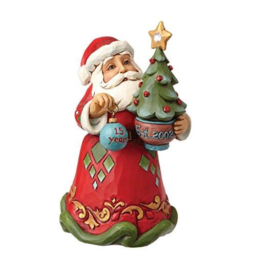 エネスコ Enesco 置物 インテリア 4059001 Enesco Jim Shore Heartwood Creek 15th Anniversary Santa w/T