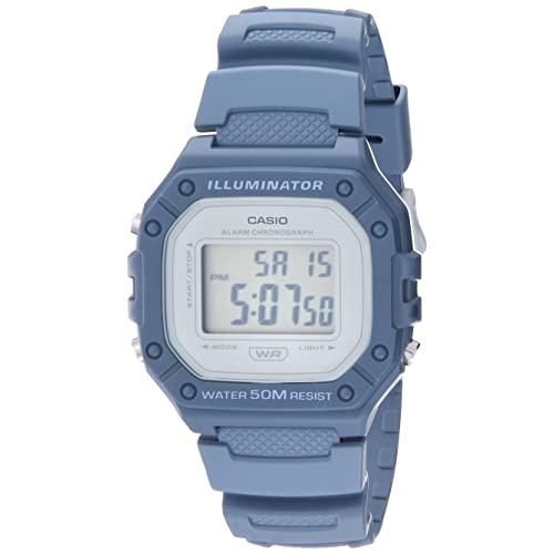 Casio Orologio Sportivo W-218HC-2AVCF – Quadrato, Digitale, Retroilluminazione LED, 50m Water Resistant
