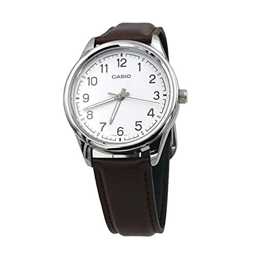 腕時計 カシオ メンズ MTP-V005L-7B4 Casio MTP-V005L-7B4 Men's Brown Leather Band White Numbers Dial Ca