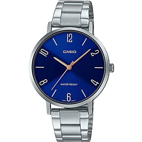 腕時計 カシオ レディース LTP-VT01D-2B2 Casio LTP-VT01D-2B2 Women's Minimalistic Stainless Steel Blu