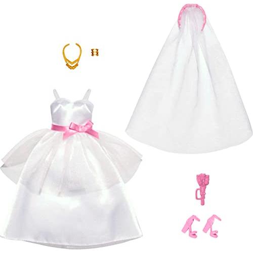 バービー バービー人形 HJT37 Barbie Clothes Set， Fashion & Accessories Pack for Barbie Dolls， Bridal