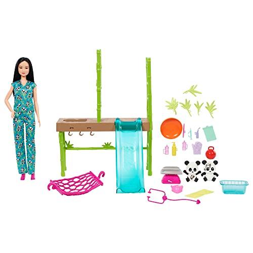 バービー バービー人形 HKT77 Barbie Careers Playset, Baby Panda Care \u0026 Rescue Set with Vet Fashion Do