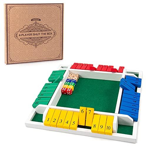 ボードゲーム 英語 アメリカ 19167 AMEROUS Shut The Box Dice Game-12 inches-Colorful Design-1-4 Play