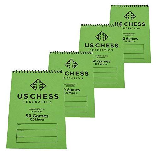 ボードゲーム 英語 アメリカ US Chess Federation Commemorative Spiral Chess Scorebook - Green - (120