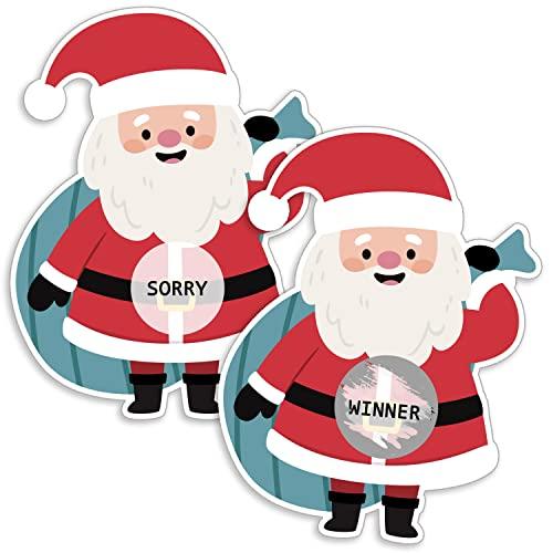 ゲーム盤力くらべ 英語 亜米利加 Scratch Off Game - 40 Funny Christmas Cards with Santa Shape for Adults ゲーム、おもちゃ-ボードゲーム