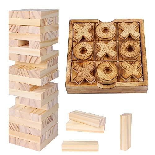 ボードゲーム 英語 アメリカ DDL-JZQ2 Glintoper Tic Tac Toe \u0026 Tumble Tower Blocks Tables Game Set, C