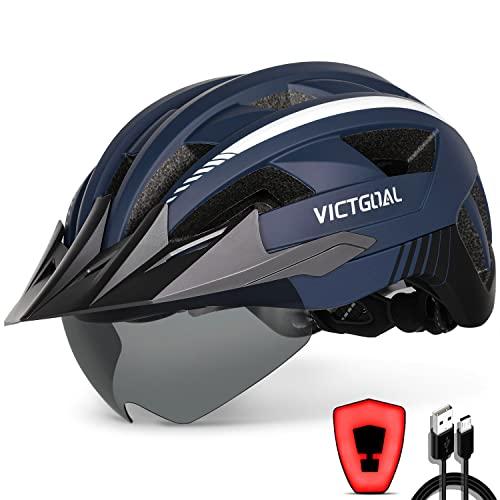 ヘルメット 自転車 サイクリング HT-23 VICTGOAL Bike Helmet with USB Rechargeable Rear Light Detac｜maniacs-shop