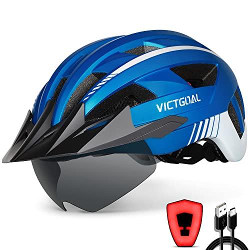 ヘルメット 自転車 サイクリング HT-23 VICTGOAL Bike Helmet with USB Rechargeable Rear Light Detac｜maniacs-shop