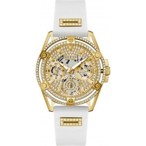 腕時計 ゲス GUESS GW0536L2 GUESS Ladies 40mm Watch - White Strap Champagne Dial Gold Tone Case