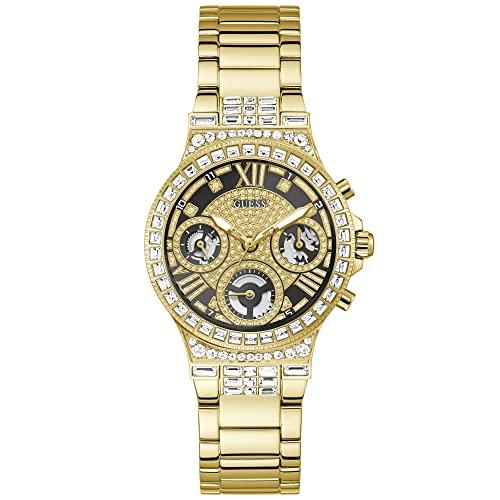 腕時計 ゲス GUESS GW0320L5 GUESS Ladies Sport Multifunction Glitz with Crystals 36mm Watch ? Black Dial GUESS Ladies Gold Tone Multi-function Watch - GW0320L5 | GUESS